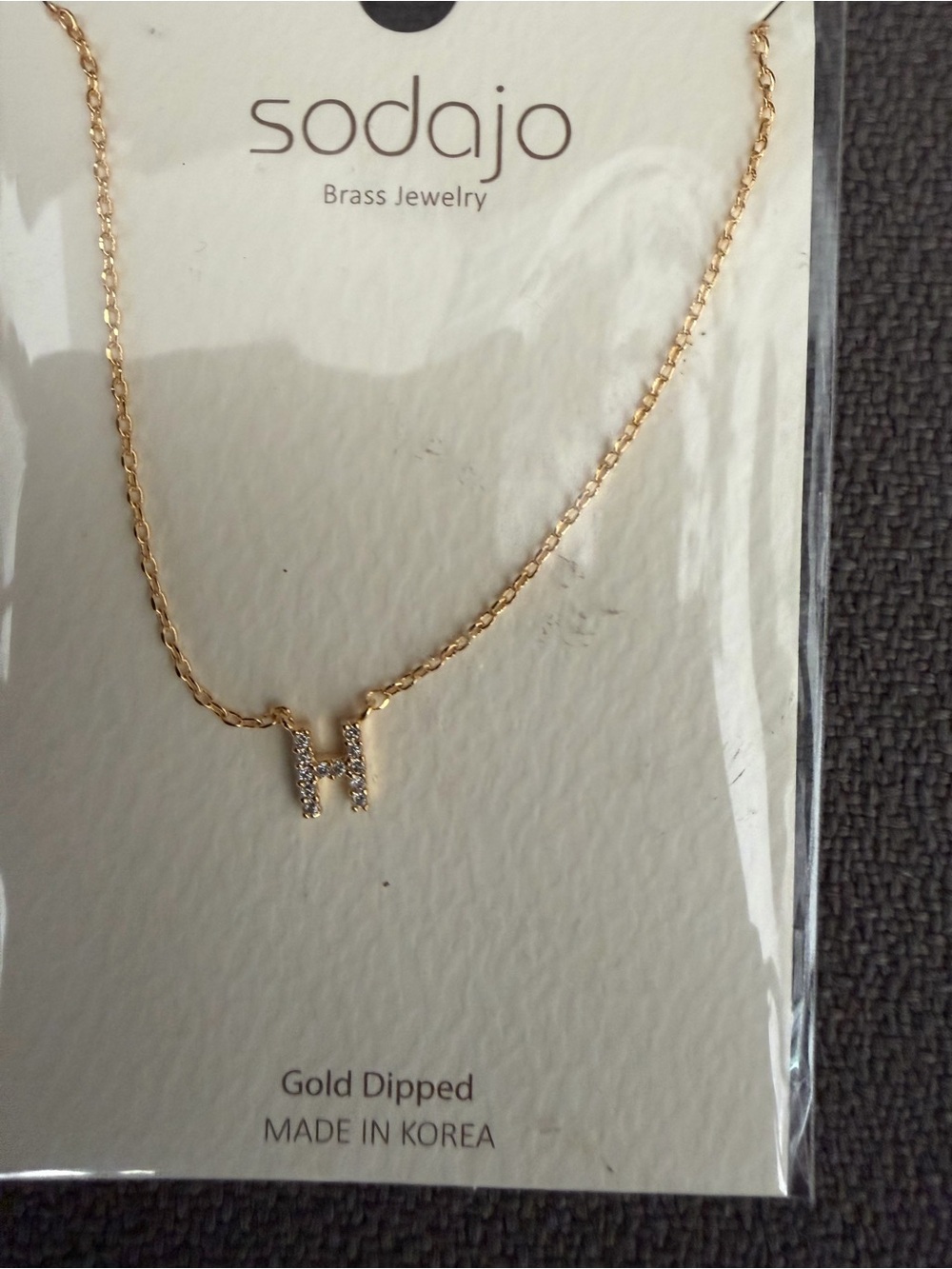 Sodajo Gold-Dipped H Initial Necklace - Gold